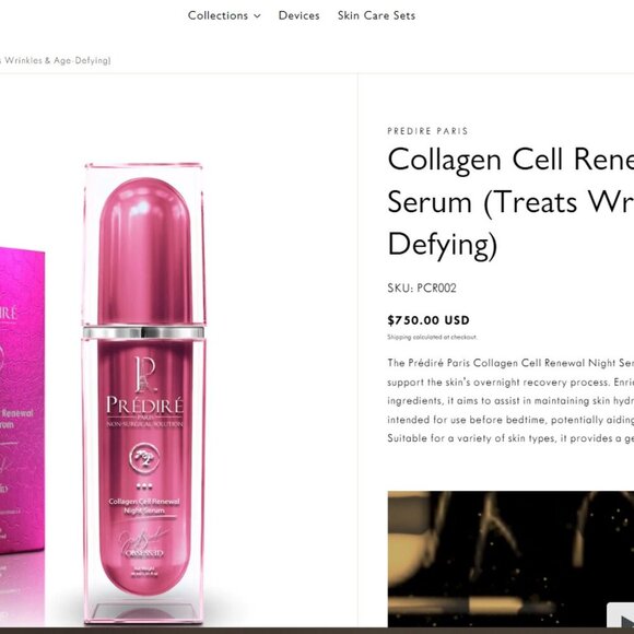 Predire 1.35 fl oz, NIB, Collagen Cell Renewal Night Serum - Picture 5 of 5